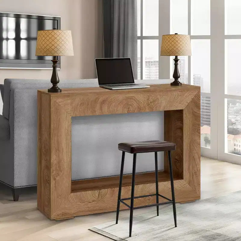 Table console de ferme 47 po avec étagère de rangement – Table de canapé en bois derrière le canapé, table d'appoint vintage pour entrée de salon