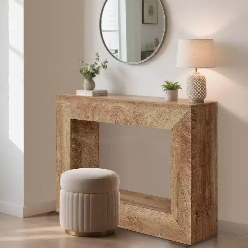 Table console de ferme 47 po avec étagère de rangement – Table de canapé en bois derrière le canapé, table d'appoint vintage pour entrée de salon