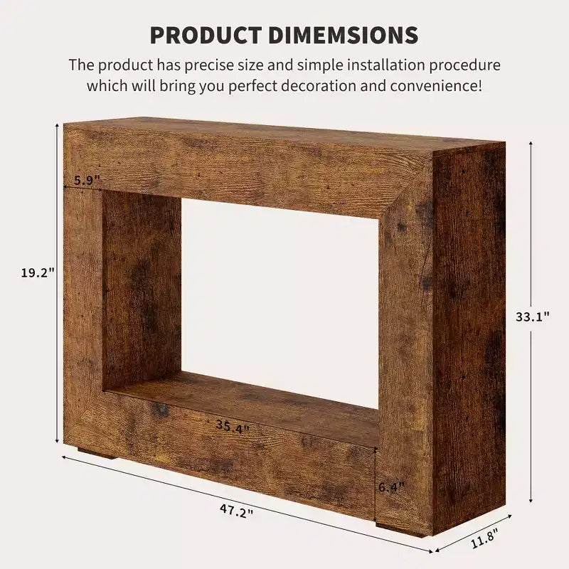 Table console de ferme 47 po avec étagère de rangement – Table de canapé en bois derrière le canapé, table d'appoint vintage pour entrée de salon