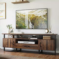 75 Industrial TV Stand | Drawer & Side Cabinets | Metal Frame & PB Board | Rustic Brown | for Living Room & Bedroom