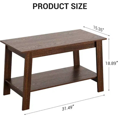 31,5 Table Basse Industrielle Moderne avec Rangement à 2 Niveaux MDF et Panneaux de Particules, Compacte et Durable, Montage Facile pour Appartements et Bureaux