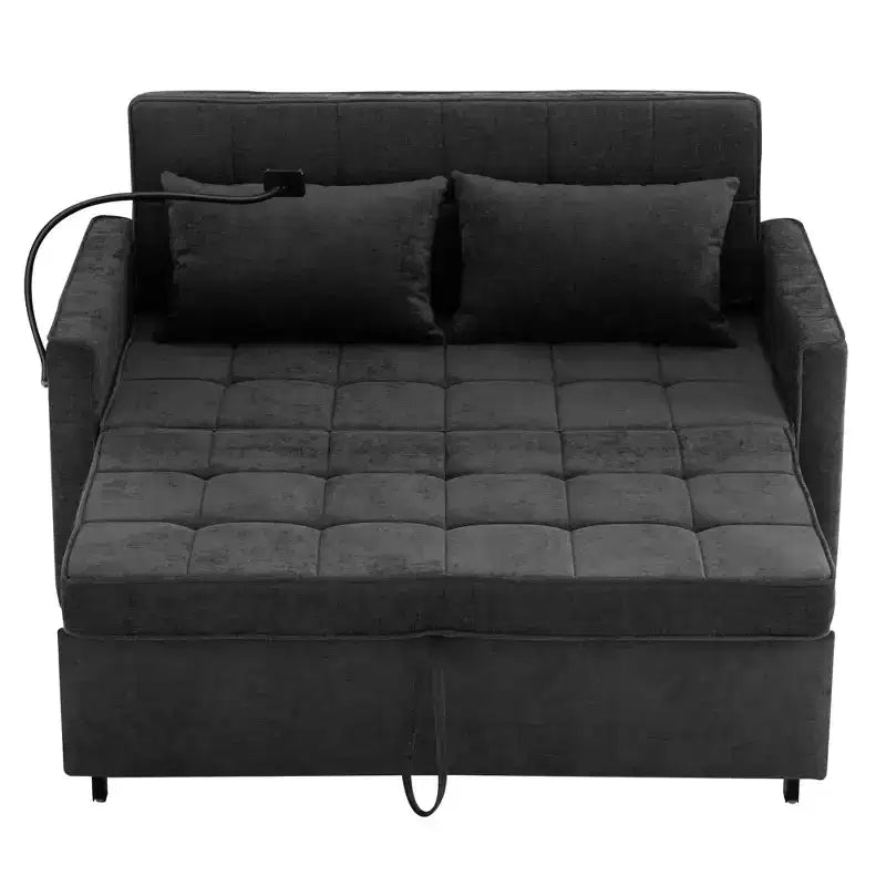 Canapé causeuse confortable en chenille avec lit gigogne