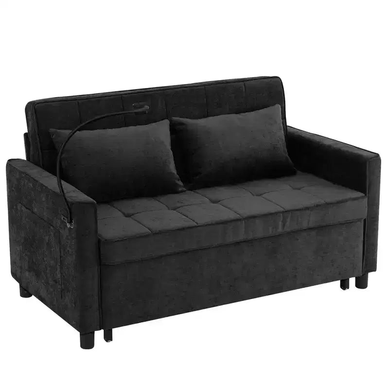 Canapé causeuse confortable en chenille avec lit gigogne