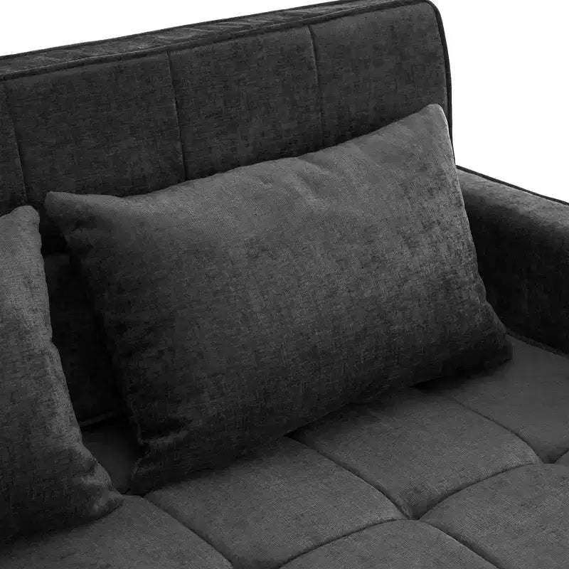 Canapé causeuse confortable en chenille avec lit gigogne