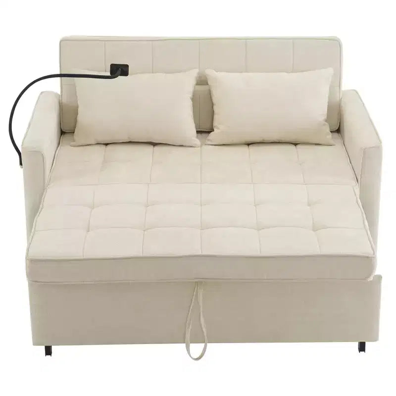 Canapé causeuse confortable en chenille avec lit gigogne