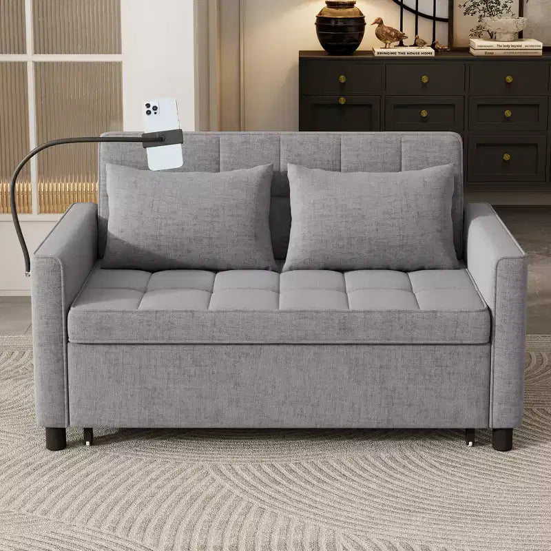 Canapé causeuse confortable en chenille avec lit gigogne