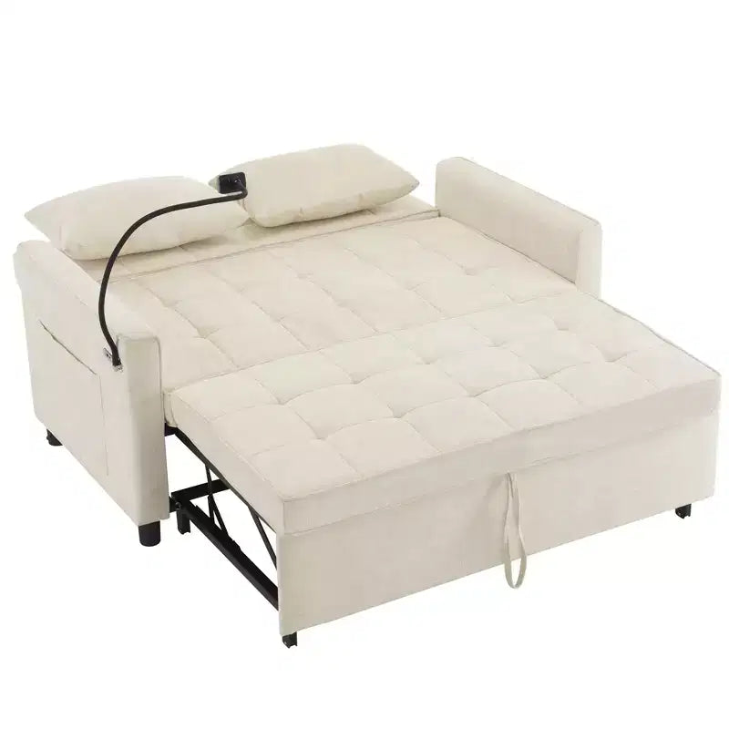 Canapé causeuse confortable en chenille avec lit gigogne