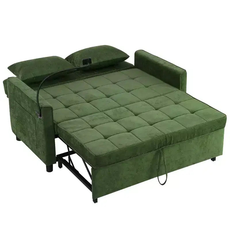 Canapé causeuse confortable en chenille avec lit gigogne