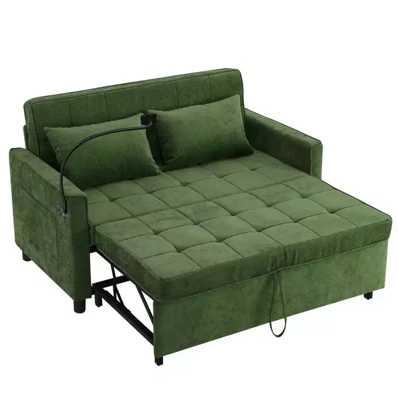 Canapé causeuse confortable en chenille avec lit gigogne
