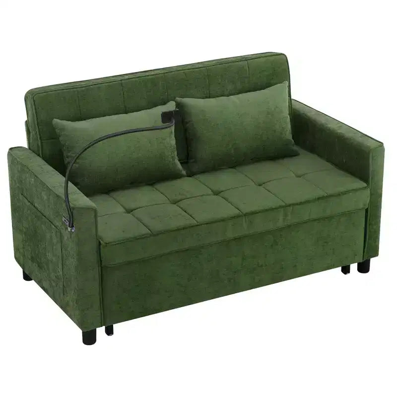 Canapé causeuse confortable en chenille avec lit gigogne