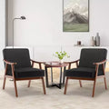 MAYEERTY Mid Century Wingback Accent Chair Solid Wood Frame Thick Backrest Lounge Chair for Living Room