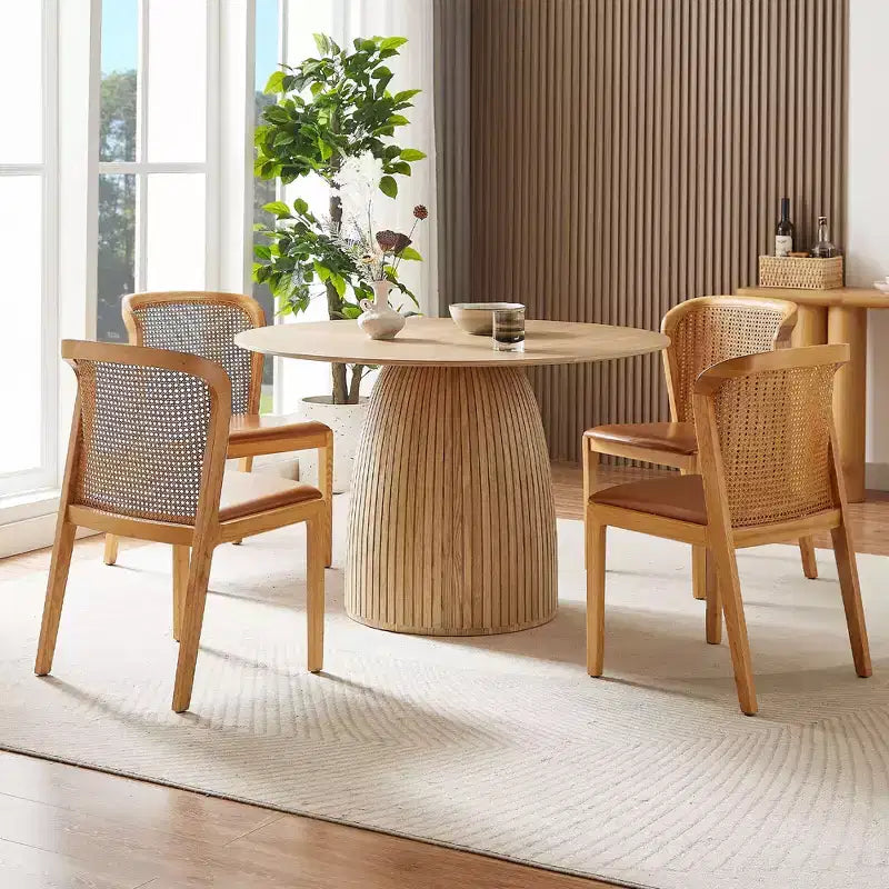 Table de salle à manger ronde en bois, table de cuisine moderne avec plateau circulaire pour salle à manger, restaurant