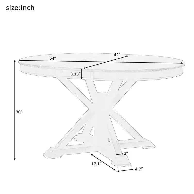 Table de salle à manger extensible moderne du milieu du siècle, table de cuisine ronde avec rallonge de 12 pouces pour 4 à 6 personnes