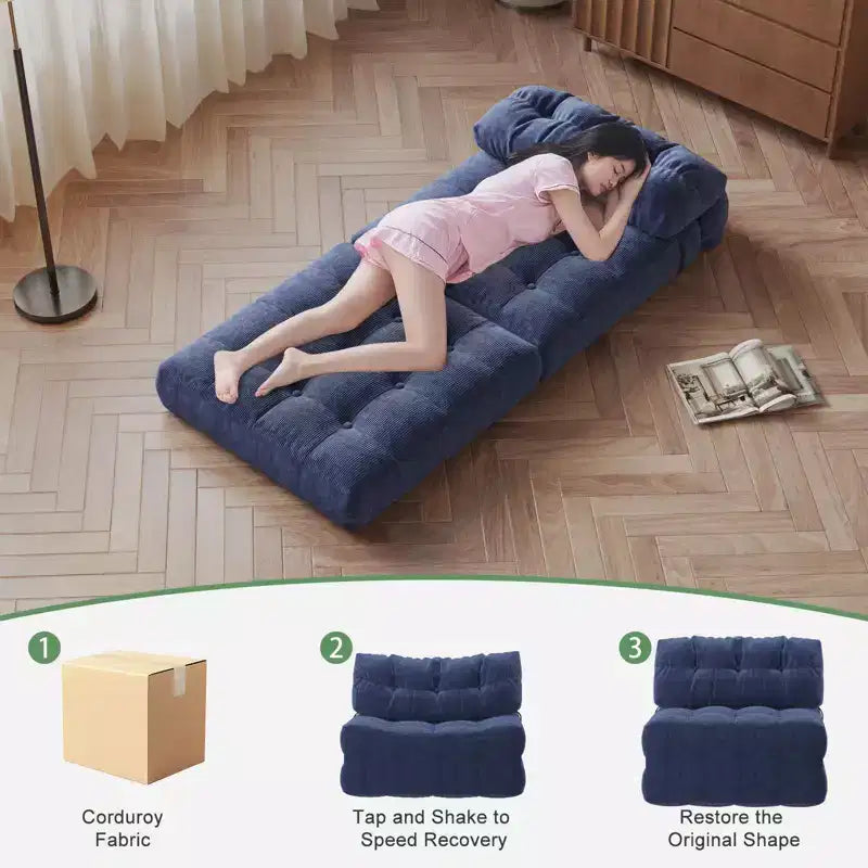 Canapé-lit pliable, canapé-futon, canapé-lit pliable pour salon, fauteuil convertible avec oreiller matelas pliable et soutien dorsal