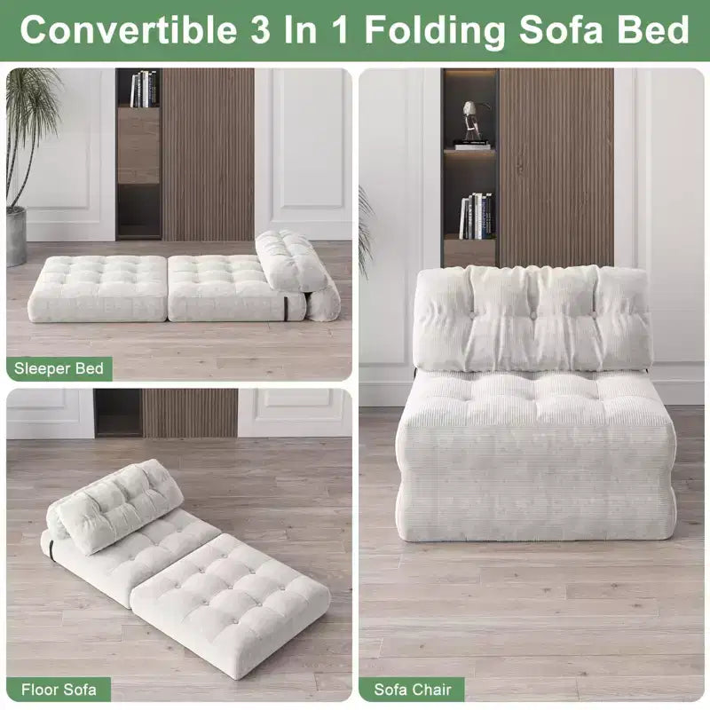 Canapé-lit pliable, canapé-futon, canapé-lit pliable pour salon, fauteuil convertible avec oreiller matelas pliable et soutien dorsal