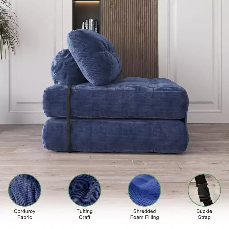 Canapé-lit pliable, canapé-futon, canapé-lit pliable pour salon, fauteuil convertible avec oreiller matelas pliable et soutien dorsal
