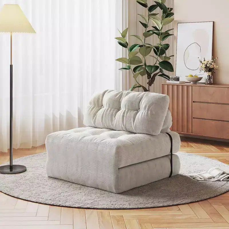 TROPOW Folding Sofa Bed, Futon Sofa Bed, Floor Folding Couch for Living Room, Convertible Sleeper Chair with Pillow Foldable Mattress Back Support