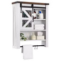 Bathroom Wall Cabinet, Over Toilet Storage Cabinets with Sliding Barn Door & Adjustable Shelf, Kitchen Storage Cupboard, 23.6 D x 7.9 W x 29.1 H