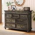 Farmhouse 9 Drawers Dresser for Bedroom, 47 Wide Wood Rustic Chest of 9 Drawers