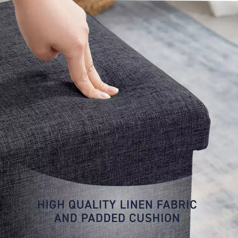 Lot de 2 - Poufs de rangement carrés pliables de 38 cm, Parfaits pour les dortoirs, le salon et la chambre