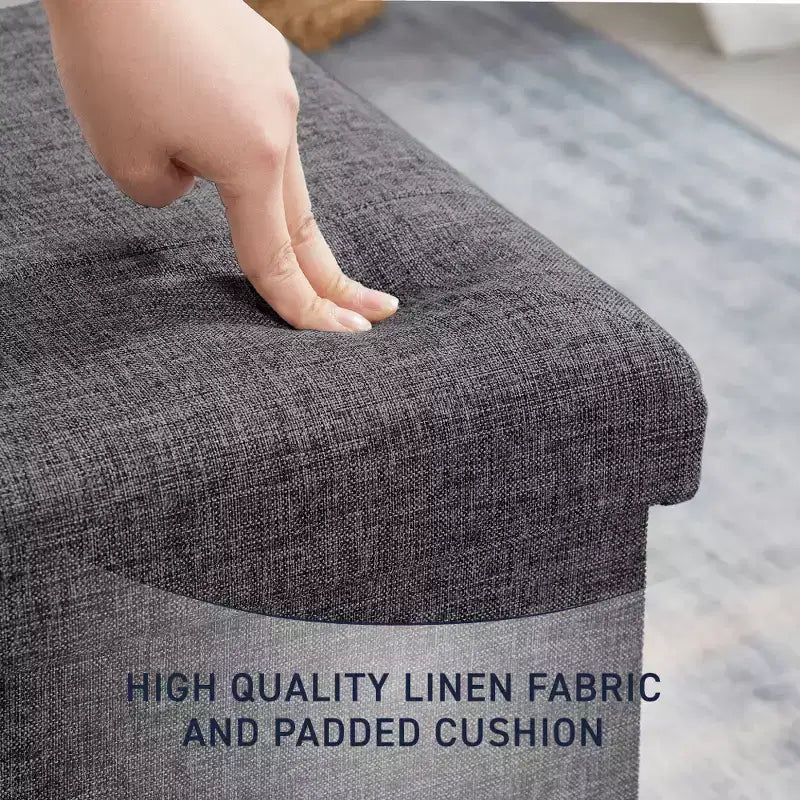 Lot de 2 - Poufs de rangement carrés pliables de 38 cm, Parfaits pour les dortoirs, le salon et la chambre