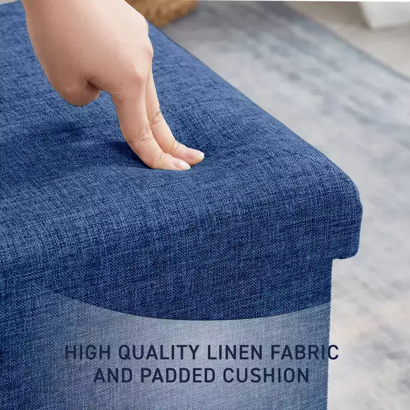 Lot de 2 - Poufs de rangement carrés pliables de 38 cm, Parfaits pour les dortoirs, le salon et la chambre