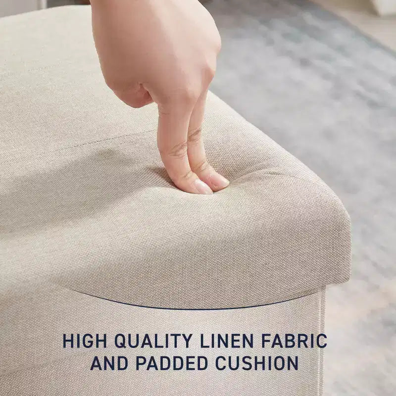 Lot de 2 - Poufs de rangement carrés pliables de 38 cm, Parfaits pour les dortoirs, le salon et la chambre