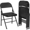 All-Steel Folding Chairs with Backrest, Heavy Duty Metal Foldable Dining Chair Hold Up to 350 LBS, for Office, Indoor & Outdoor Events