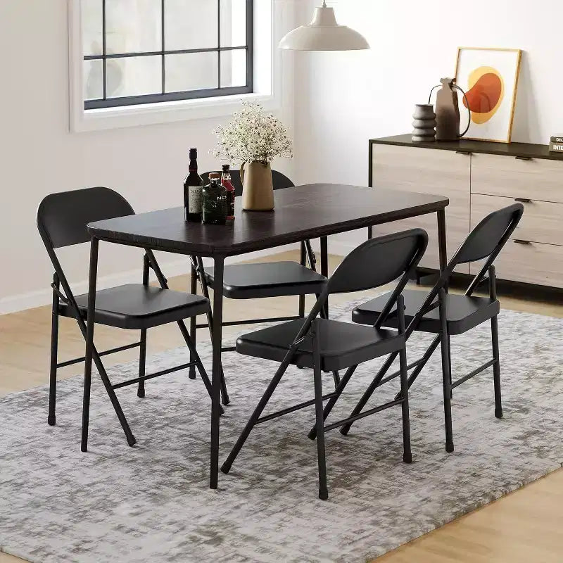 Chaises pliantes tout acier avec dossier, chaises de salle à manger pliables en métal robuste supportant jusqu'à 150 kg, pour bureau, événements intérieurs et extérieurs