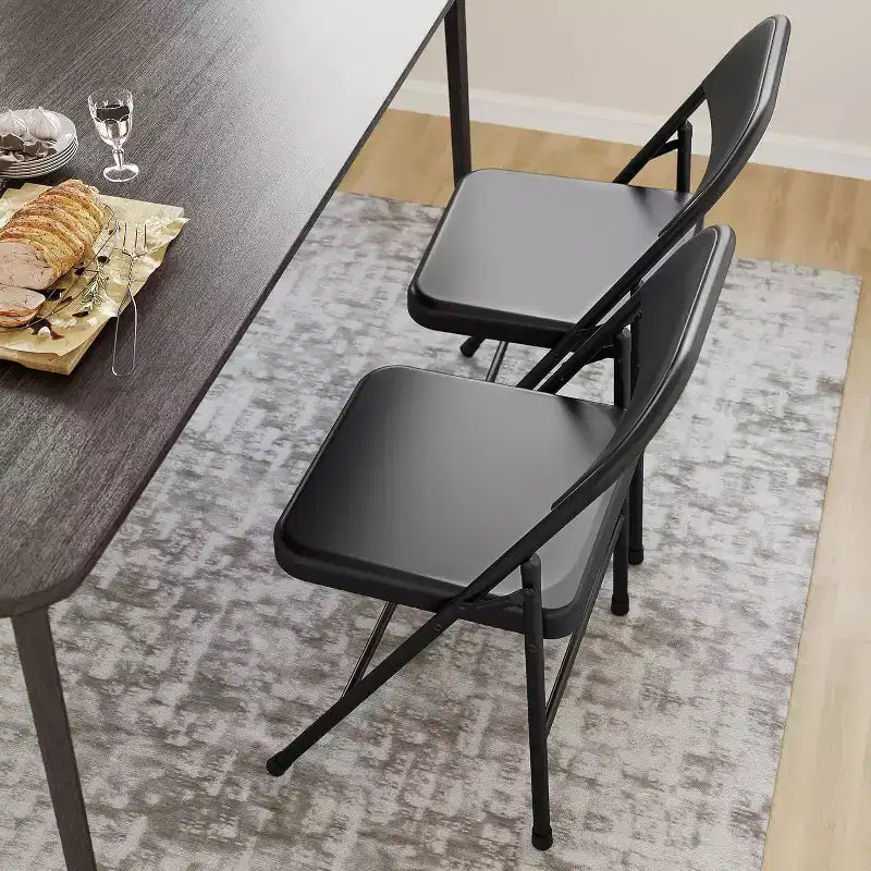 Chaises pliantes tout acier avec dossier, chaises de salle à manger pliables en métal robuste supportant jusqu'à 150 kg, pour bureau, événements intérieurs et extérieurs