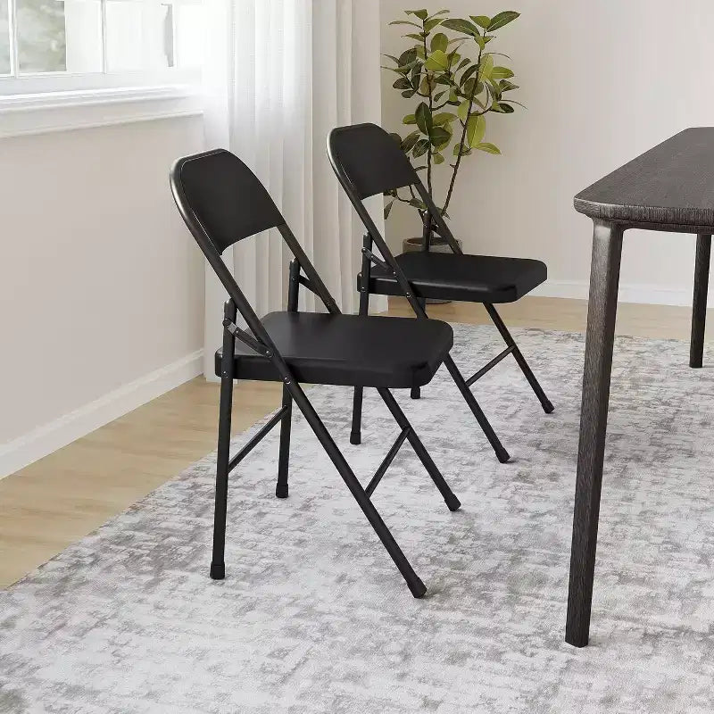 Chaises pliantes tout acier avec dossier, chaises de salle à manger pliables en métal robuste supportant jusqu'à 150 kg, pour bureau, événements intérieurs et extérieurs