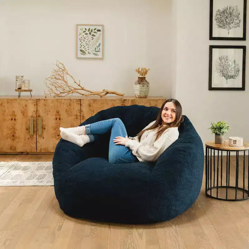 Fauteuil poire structuré rempli de mousse
