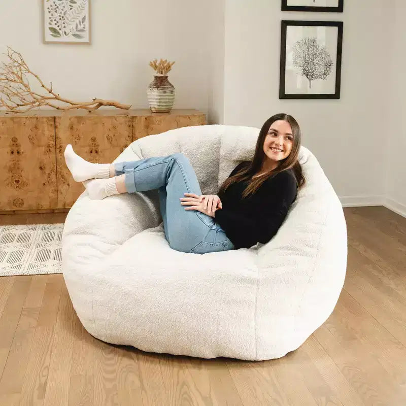 Fauteuil poire structuré rempli de mousse
