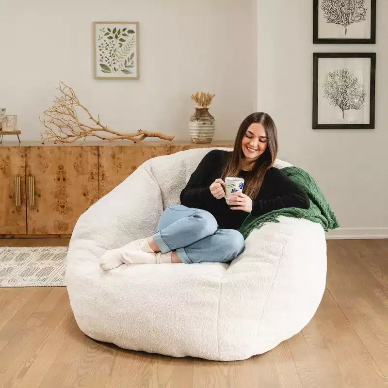 Fauteuil poire structuré rempli de mousse