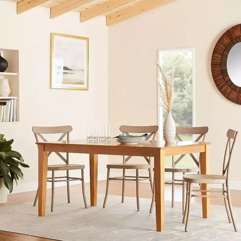 Table de salle à manger rectangulaire 36x60 avec plateau en bois massif