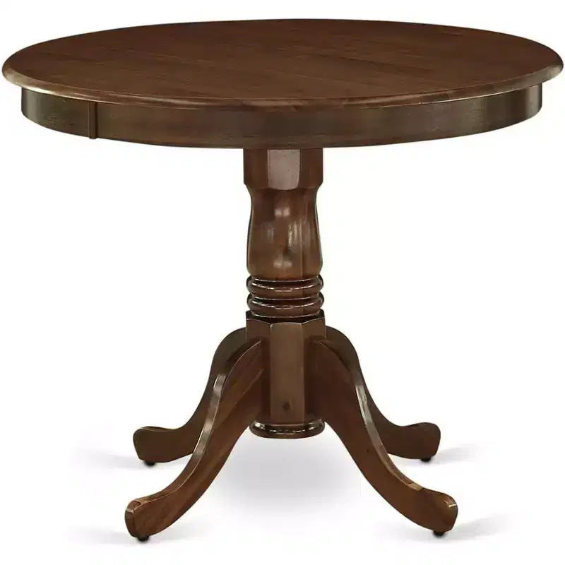 Table à manger ronde de 36 pouces en bois d'hévéa