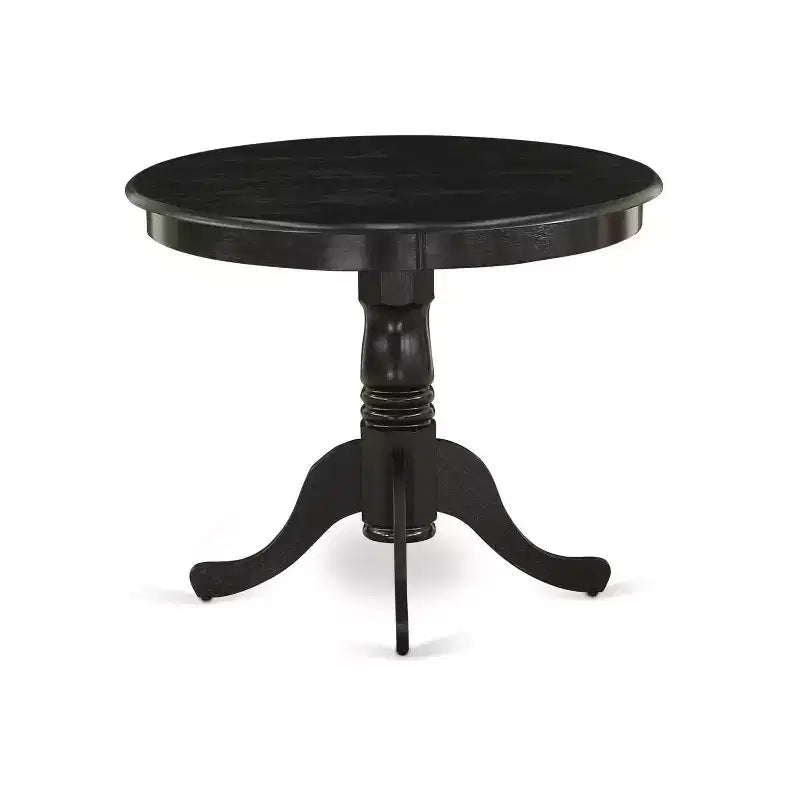 Table à manger ronde de 36 pouces en bois d'hévéa