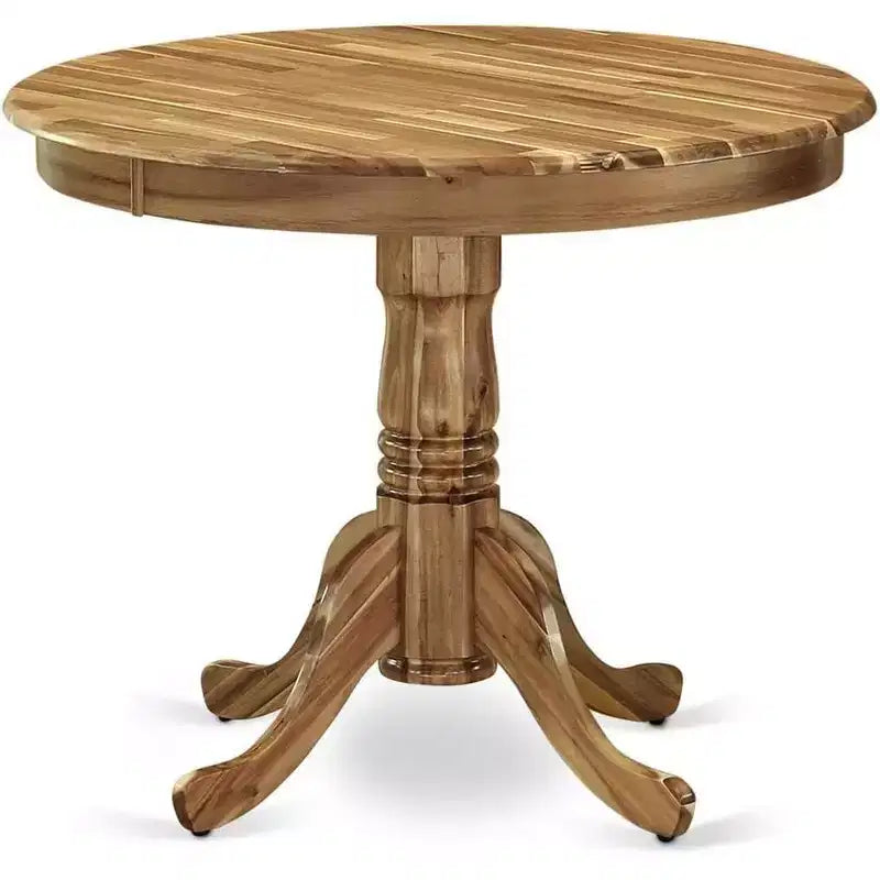 Table à manger ronde de 36 pouces en bois d'hévéa