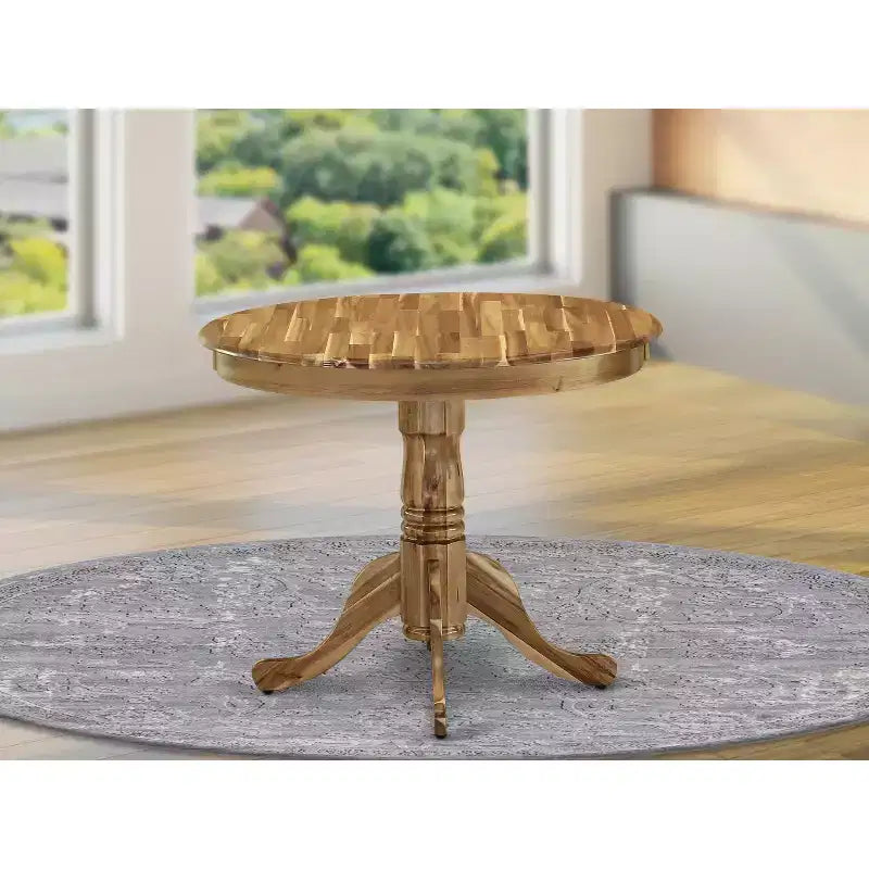 Table à manger ronde de 36 pouces en bois d'hévéa