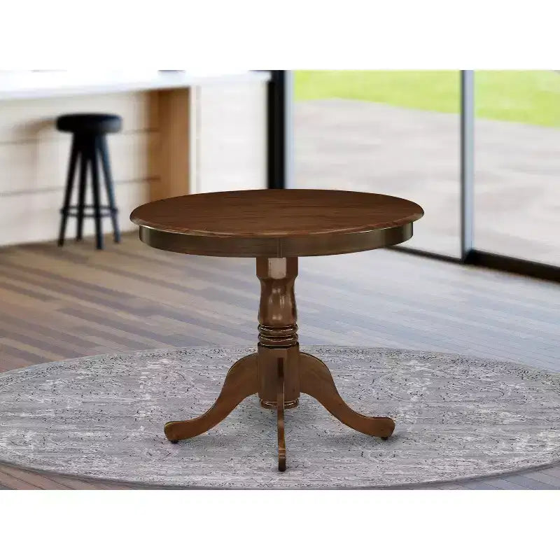 Table à manger ronde de 36 pouces en bois d'hévéa
