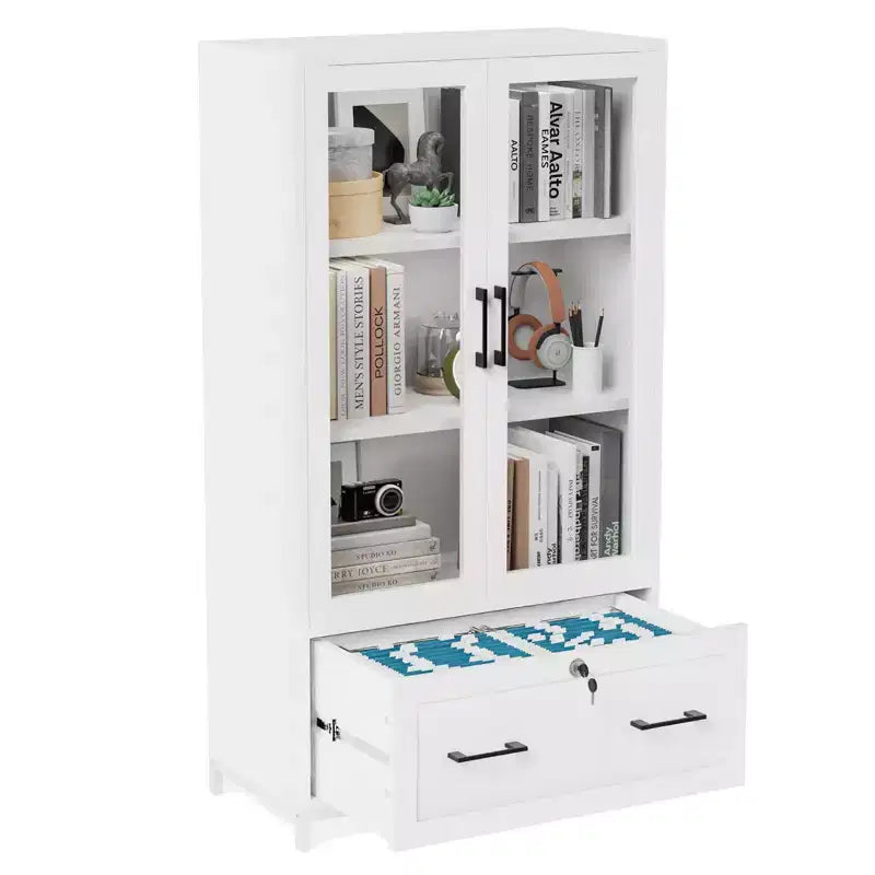 Classeurs à 1 tiroir en MDF (panneau de fibres à densité moyenne) blanc de 75 cm de largeur