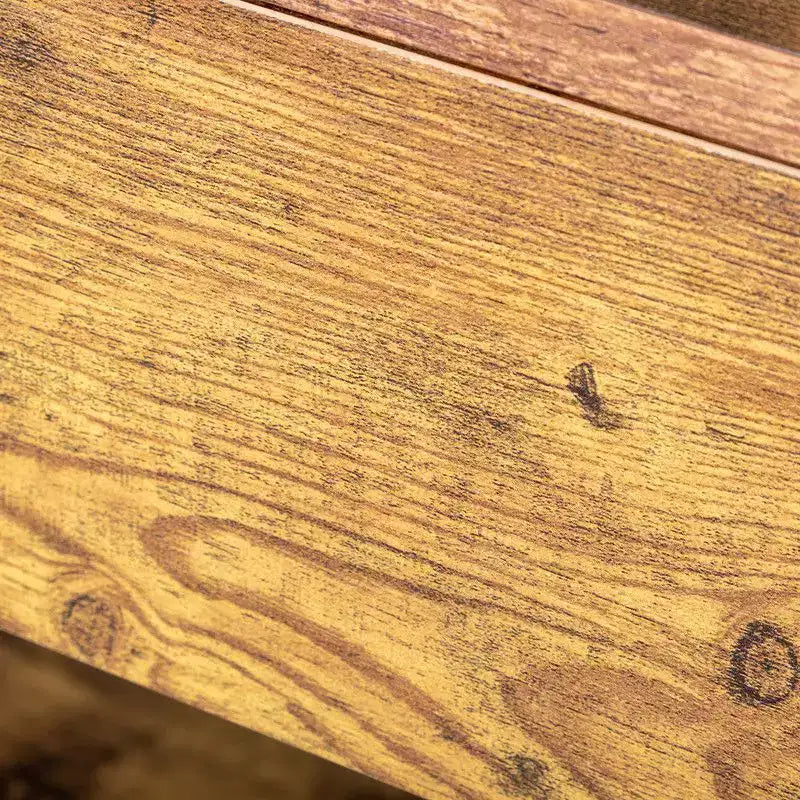 39,37 pouces Cadre latéral Double X Croisé avec un grand tiroir Panneau de particules Cadre en fer Panneau brun vintage Cadre noir Table d'entrée