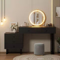 Vanity Desk with Mirror and Lights, Makeup Vanity with 5 Drawers for Bedroom