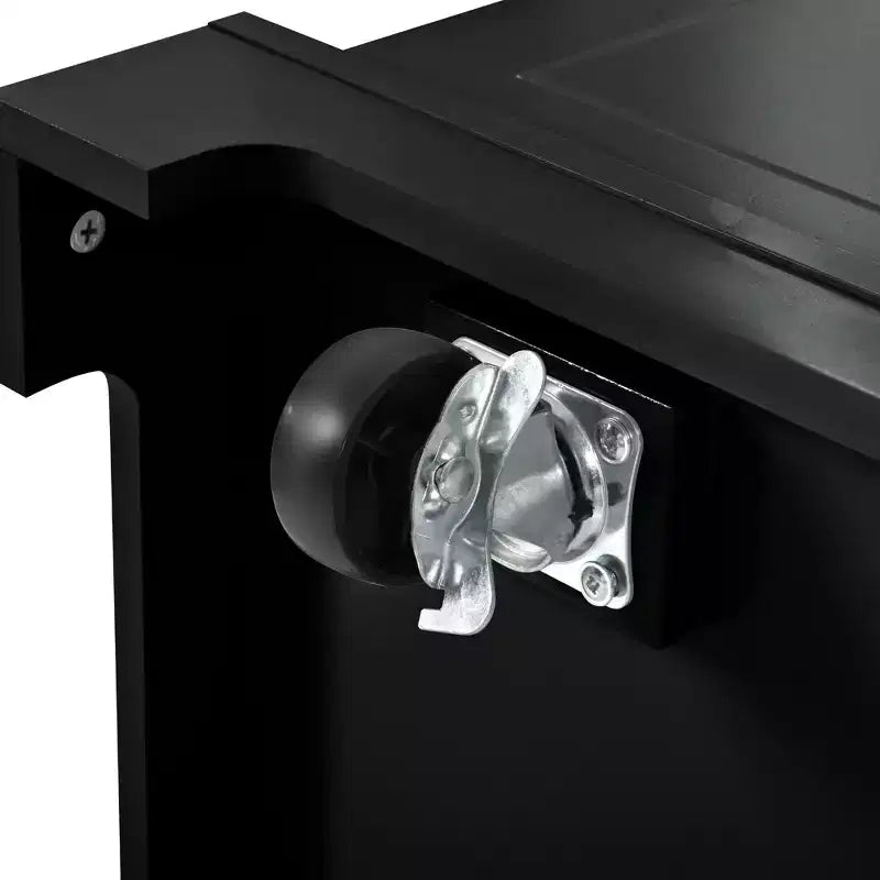 Îlot de cuisine cannelé avec meuble de rangement pour poubelle, Îlots de cuisine roulants sur roulettes avec tiroir