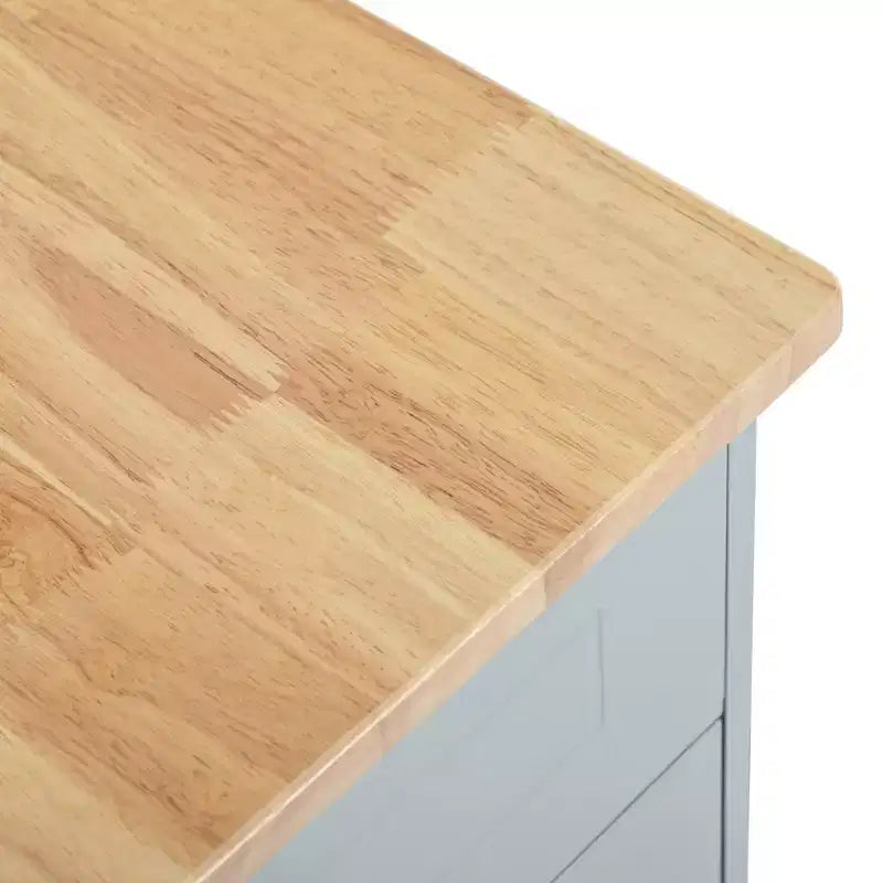Îlot de cuisine cannelé avec meuble de rangement pour poubelle, Îlots de cuisine roulants sur roulettes avec tiroir