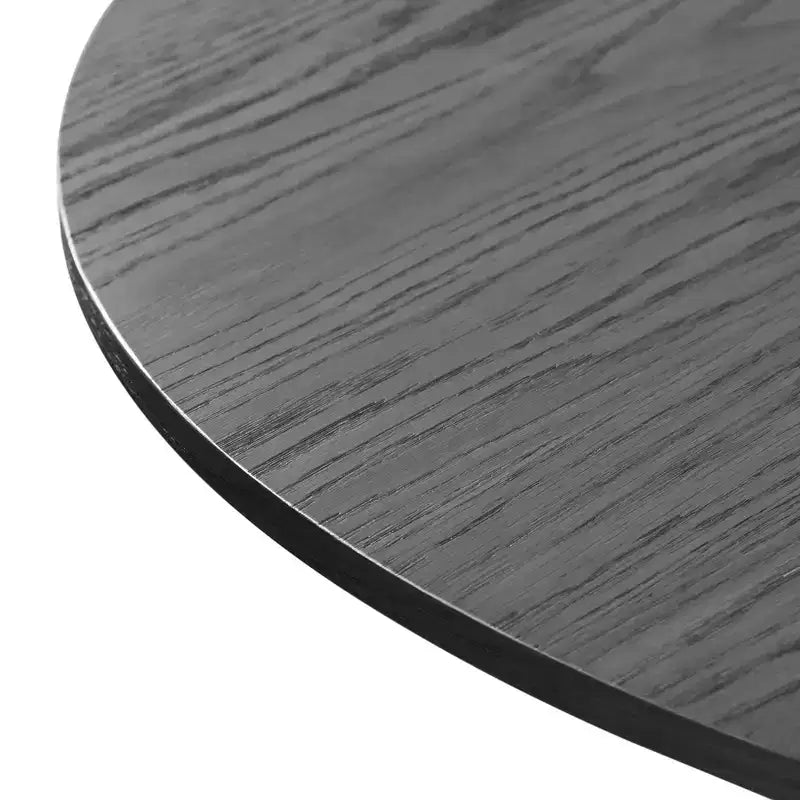 Table de salle à manger de ferme 52 x 52 pouces, meuble rond noir pour cuisine avec pieds en rotin tressé pour cuisine, bar, salon