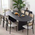 PexFix 79 x 33.5 Farmhouse Solid Wood Dining Table with Arched Legs Oval Kitchen Table Black for Dining Room & Kitchen