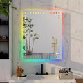 Acekool 32 x 24 Inch Bathroom Mirror with RGB Backlighting, White Front Light, Anti-Fog, Memory Function, Wall Mounted