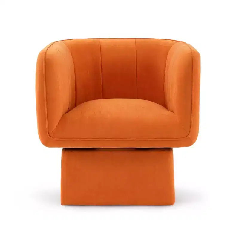Fauteuil pivotant, fauteuil d'appoint rond confortable de style Mid-Century avec rotation à 360°, fauteuil de lecture moderne avec accoudoirs pour salon, salle d'attente, chambre à coucher