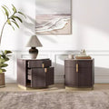 Christopher Knight Home Targorn Modern Bulging Designed Storage Nightstand with 2 Drawers (Set of 2)